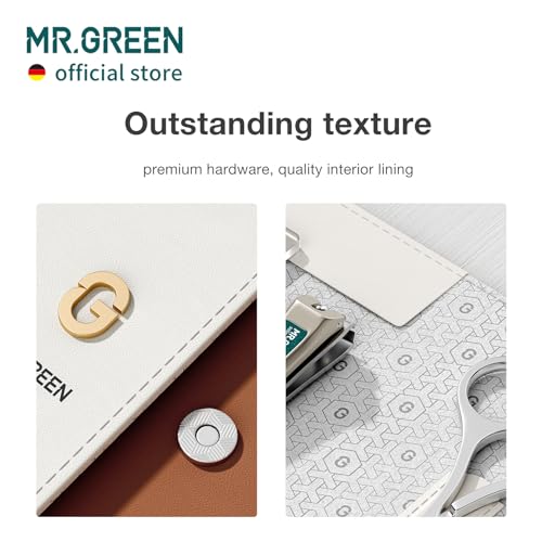 MR.GREEN Colorful Manicure Set Practical Pedicure Kits Nail Clippers Personal Care Tools Facial Hair Scissors with Fashion Case (Mr-6685 Brown) Mr-6685 Brown