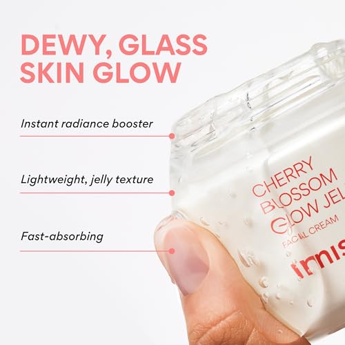 Innisfree Cherry Blossom Glow Jelly Cream | Hydrating Korean Moisturizer with Niacinamide for Smooth, Radiant Skin | Face Cream for Glass Skin and Dewy Finish New 1.69 Fl Oz (Pack of 1)