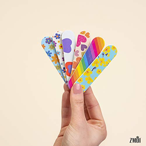 Toe Separators Set Premium Pedicure Tool Kit 24 Pieces + (1 Dozen) Colorful Girly Mini Emery Board Nail Files