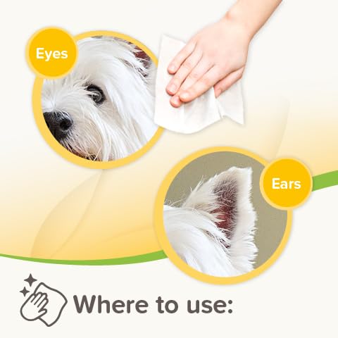 Beaphar - Pet Wipes – Ear & Eye Wipes for Cats & Dogs - Gently cleans around delicate eyes & ears – 100% Plant-Based, Biodegradable Wipes – With Chamomile – 30 Wipes – pH neutral - no perfume