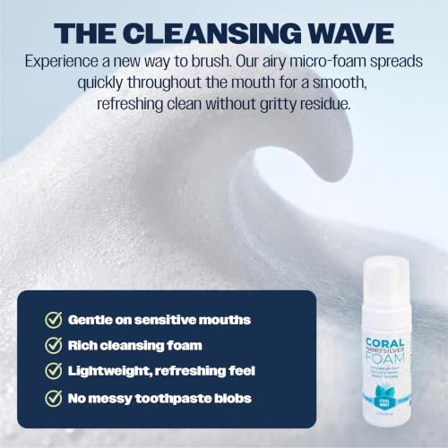 Fluoride Free Foam Toothpaste Coral Calcium Nano Silver Natural Mint 4oz 4.2 Ounce (Pack of 1)