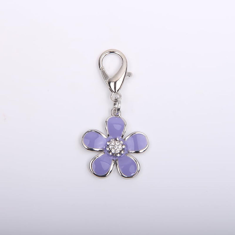 Bling Rhinestones Flower Charm Pendant Jewelry for Pet Dog Cat Puppy Necklace Collar Accessory Purple - BeesActive Australia