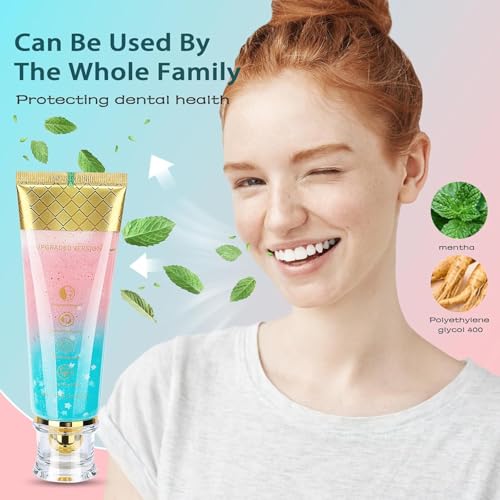 2Pack Niacinamide Whitening Toothpaste,Stain-Removing, Fluoride-Free, with Natural Cherry Blossom & Mint Flavor. Helps Reduce Stains, Freshens Breath, and Improve Gum Health (2) 2