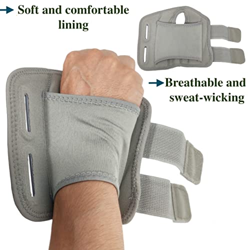 Wrist Brace for Carpal Tunnel Relief Night Support, Hand Brace with 2 Stays for Women Men, Adjustable Wrist Support Splint for Right Left Hands for Tendonitis, Arthritis, Sprains Small Left Hand-Gray-S/M