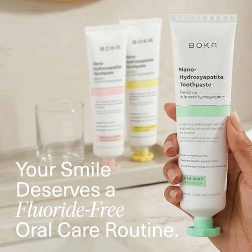 Boka Toothpaste - Fluoride Free Toothpaste, Nano Hydroxyapatite Toothpaste Value Pack (12 Ounce) E. Ela Mint, Coco Ginger, Lemon Lavender
