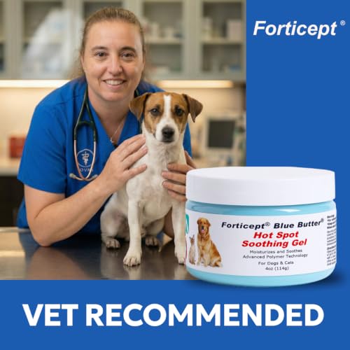Forticept Blue Butter – Hot Spot Treatment for Dogs Cats | Dog Cat Wound Care | Skin Yeast Infections, Ringworm, Cuts, Rashes, First Aid Veterinary Strength Anti Itch Cream 4oz 4 OZ