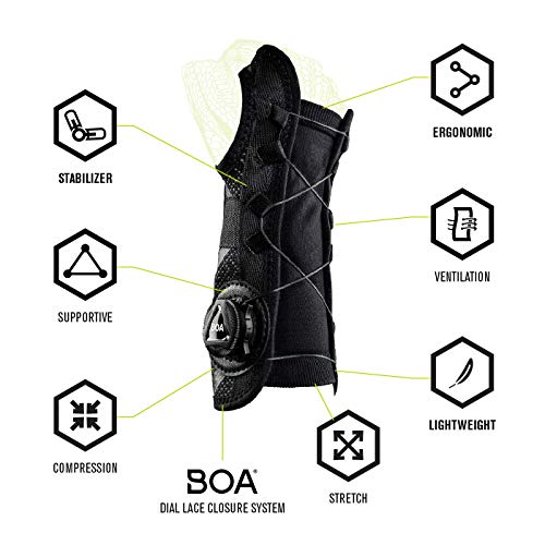 DonJoy Performance Bionic Reel-Adjust Wrist Brace for Carpal Tunnel, Sprains, Tendonitis & Instabilities - Anatomical Design for Athletes and Active Users, X-Small/Small, Right