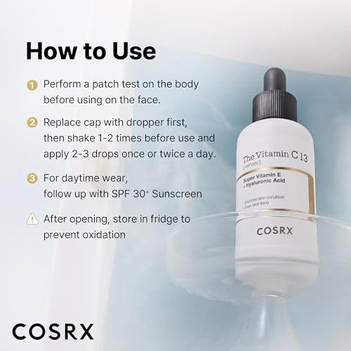 COSRX 13% Pure Vitamin C Serum for Face, Hydrating Facial Serum, 0.67 oz