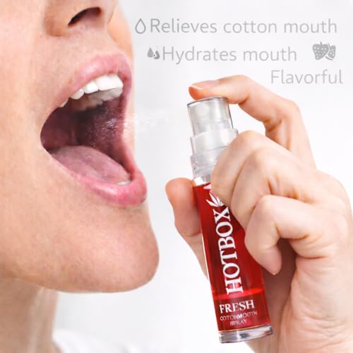 HOTBOX Fresh Cottonmouth Spray, Mint Grape Strawberry Flavors, Mouth Freshener (3 Pack-Variety) 3 Pack-Variety