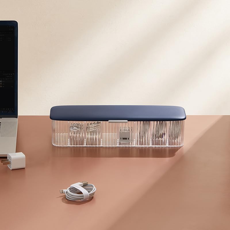 P-80 Daily Contact Lens Organizer with Remover & Tweezer, Disposable Lens Dispenser, Clear Plastic Box for All Brands (Blue) BLUE