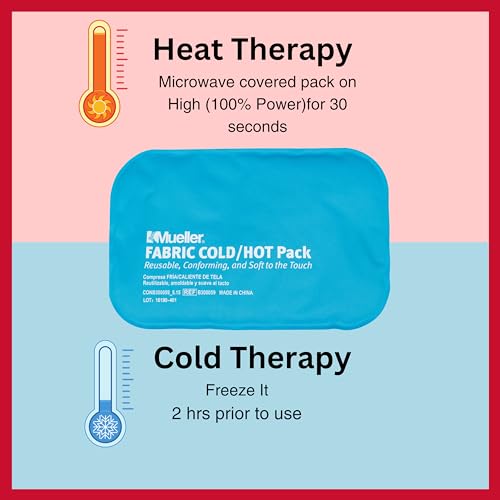 MUELLER Sports Medicine Reusable Fabric Cold & Hot Pack, Ice Pack for Injuries and Pain Relief, Blue