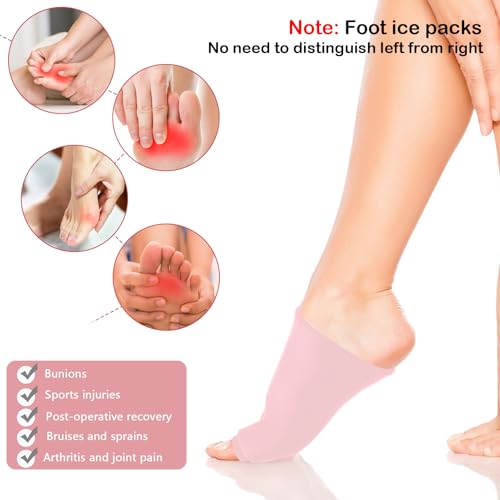 Foot Ice Packs Big Toe for Bunion Relief Gout Pain Relief, Reusable Hot & Cold Therapies Toe Ice Pack for Swelling, Sprained, Sport Injuries, Fasciitis, Post-Surgery Recovery (Pink) Pink