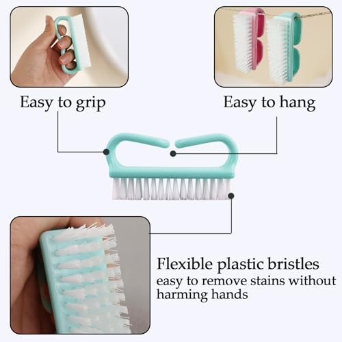 10 Pack Handle Nail Brush, Hand and Toe Nail Care Kit with Deep Cleaning Brushes, Scrubbing Tool Kit for Men and Women