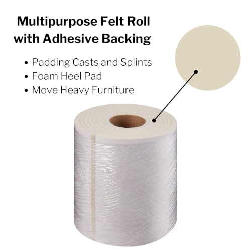 McKesson White Orthopedic Felt Roll with Adhesive Backing, 6 in x 2.5 yd
