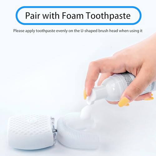 Automatic Toothbrush for Adult Rechargeable Waterproof Timer Travel White