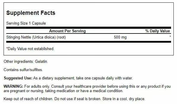 Swanson Stinging Nettle Root (Urtica Dioica) - Herbal Supplement - (100 Capsules, 500mg) (2 Pack) 100 Count (Pack of 2) - BeesActive Australia