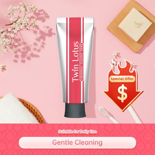 Twin Lotus Original Classic Herb Toothpast,Fluoride Free,Improve Gum Health,Toothbrush Tree,Orange Jasmine,3.52oz 3 PKs,for Improve Dental Health Teeth Care Tooth Stain Remover