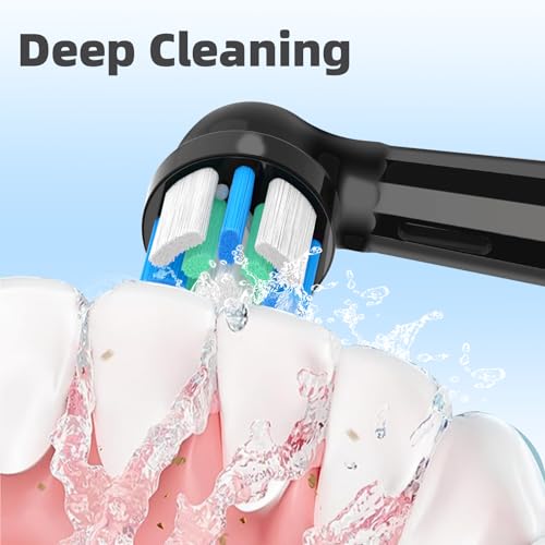 6 Pack IO Replacement Head Compatible with Oral B IO Electric Toothbrushes Black 6 Count (Pack of 1)