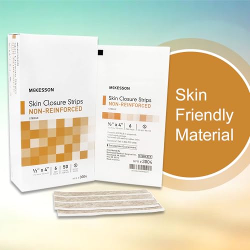 McKesson Skin Closure Strips, Sterile, Tan, 1/2 x 4 in, 50 ct 50 Count