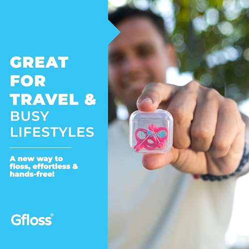 Gfloss Hands-Free Dental Floss - 120 Count (Pack of 3) + Light Travel Case - Easy to Use, Discreet Flossers for Adults | Travel Floss | Thin Soft Floss | PFAS-Free | Unwaxed 120 Count ( pack of 3)