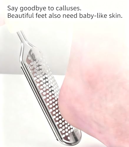 Professional Stainless Steel Foot File, Detachable Pedicure Rasp, Colossal Foot Scrubber for Hard Skin Removal, Wet and Dry Use