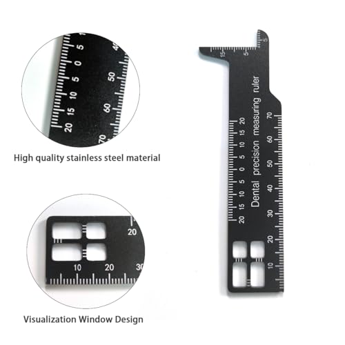 Dental Precision Multi-Measuring Ruler Double Sided Scale Stainless Steel
