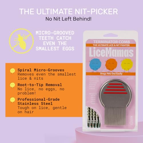 Terminator Comb, Stainless Steel Lice & Nits Removal, Reusable