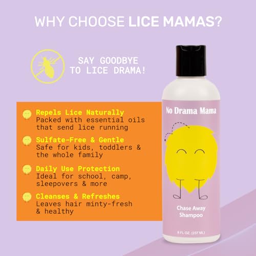 Chase Away Anti-Lice Shampoo, Natural Non-Toxic, All Hair Types
