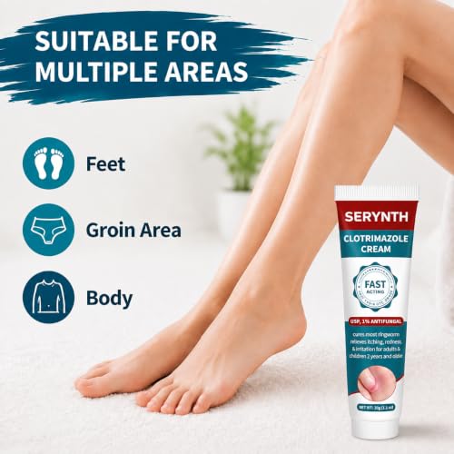 Antifungal Cream Clotrimazole 1%, Athlete's Foot & Ringworm Care, 30g