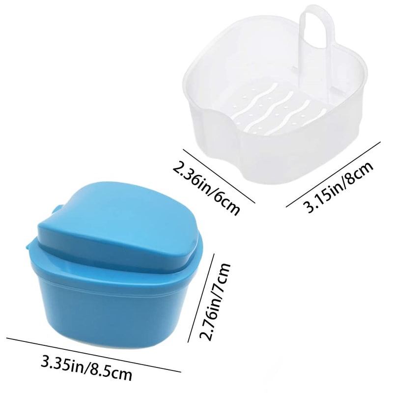 TAORANJU Denture Case, Denture Retainer Case Denture Cup with Strainer Basket, False Teeth Storage Soak Container Denture Bath Box for Travel Cleaning - BeesActive Australia