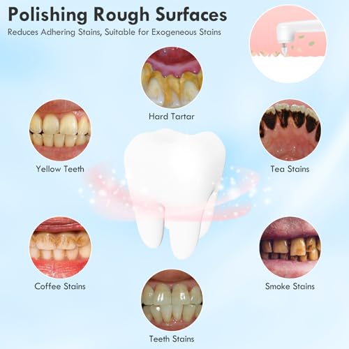 Tooth Polisher Electric for Daily Cleaning 5 Modes 3 Polish Pastes White