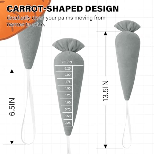 SPRING SEAON Carrot Shape Palm Protector for Hand, Soft Hand Positioning Cushion, Crystal Ultra-Soft Fabric with Pearl Cotton Filling, Comfortable Finger and Palm Support Pillow,Gray,2Pcs Gray 2
