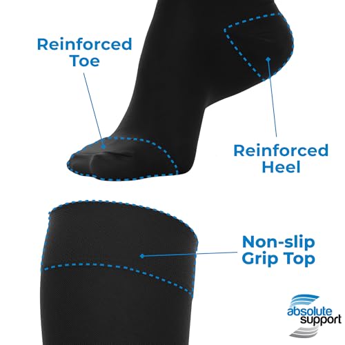 (3 Pairs) Sheer Short-Length Compression Socks for Women 15-20mmHg - Women's Graduated Knee High Support Stockings for Circulation - A403 Large Black