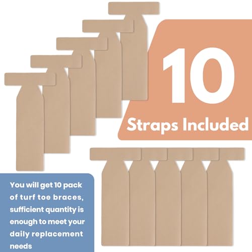 Kris-kikomy 10Pcs of Turf Toe T-Straps - Moleskin Splints for Big Toe Injuries - Adhesive Toe Straighteners Turf Toe Wrap Elastic Tape