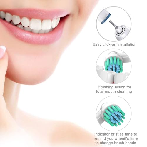 GENKENT 8 Pack Replacement Toothbrush Heads Compatible with Oral B Braun Pro 1000/500/1500/3000/5000/6000 Cross Action Head 1 Count (Pack of 8)