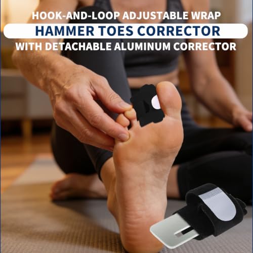Hammer Toe Straightener, Adjustable Toe Splint with Removable Aluminum Support