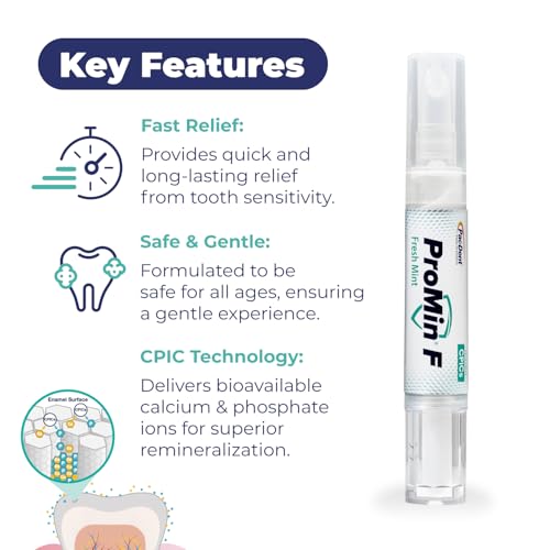Pac-Dent ProMin F Tooth Desensitizing Paste Pen with 0.20% Sodium Fluoride & CPIC Technology - Reduces Sensitivity via Remineralization & Tubule Occlusion, Works Fast to Reduce Sensitivity Pen with Sodium Fluorid