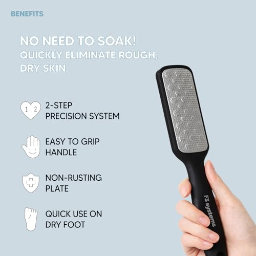 2Steps Stainless Steel Callus Remover, Effective for Thick Callus and Cracked Feet Pedicure Rasp, Remove Hard Skin, Grater Foot File, Foot Scrubber, Professional Foot Care