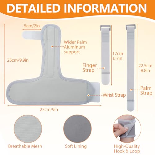 Single Finger Splint, Adjustable Finger Support for Trigger Finger, Thin Version Arthritis, Tendonitis, Mallet Injury, Sprain, Post‑Op Recovery, Breathable Immobilizer Brace SZ-B001