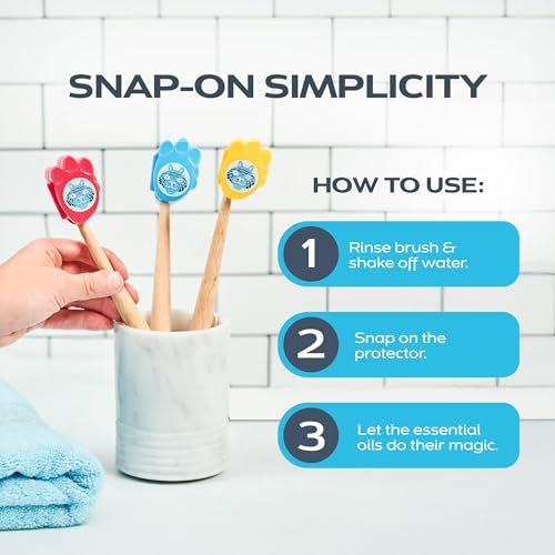 DrTung's Kids Snap-On Toothbrush Protection Head Cover Caps - 6 Pack
