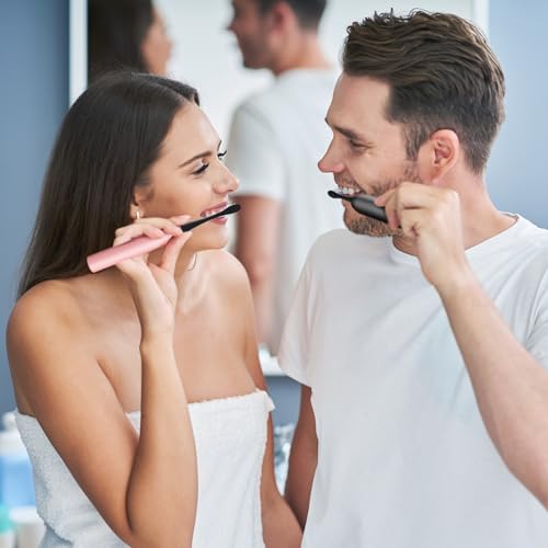 Replacement Toothbrush Heads for Philips Sonicare - 16 Pack Soft Gentle Bristles Compatible with Most Sonicare Click-On Electric Toothbrushes (Black) 16p Black
