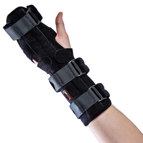 Platform Hand and Wrist Brace for Carpal Tunnel, Arthritis & Tendonitis – Universal Adjustable Finger Splint with Malleable Stays for Contractures Support – Breathable, Hypoallergenic Design One Size