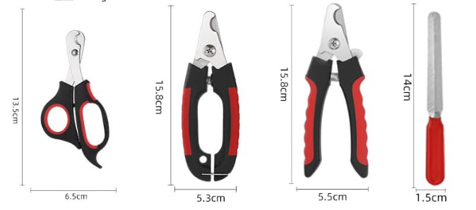 Nail Clipper Trimmer Set for Pet Cats, Dogs, etc., Quick Safety Guard to Avoid Over-Trimming, Stainless Steel Razor Blades, Non-Slip Handle, and Nail File, Professional pet Grooming Tools - BeesActive Australia