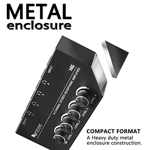 FIFINE N6 4 Channels Metal Stereo Headphone Amplifier for Audio Mixer