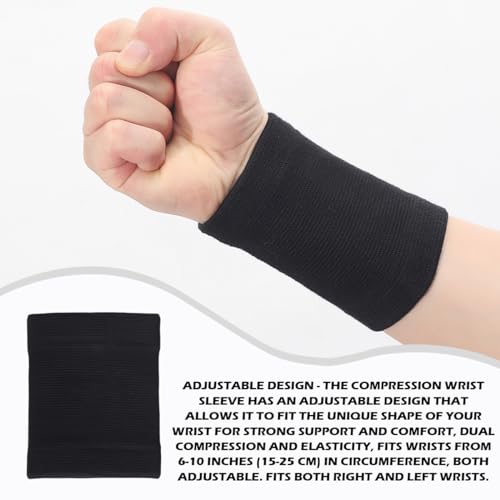 Hand Sleeve, 2 Pcs Elastin Wrist Sleeve, Compression Wrist Sleeve, Unisex Wrist Sleeve for Arthritis, Sports