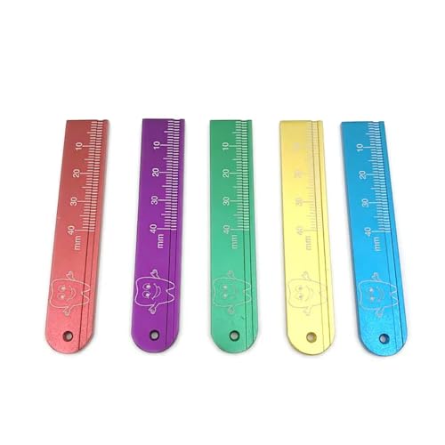 5pcs Dental Endo Rulers Span Measure Scale Endodontic Colorful