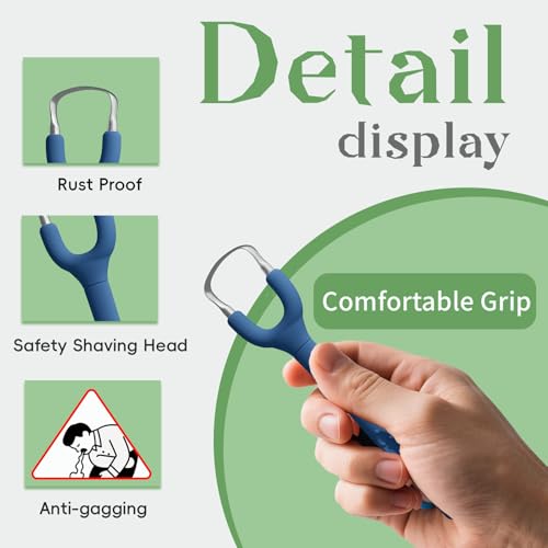 Tongueclear Tongue Scraper and Mucosal Cleaner Kit, Adults, Fresher Breath Blue Strong Mint