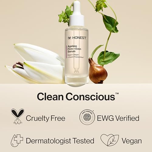 Honest Beauty Ageless Firm and Even Serum, Vegan, Fragrance-Free, 1 fl oz Firming Serum, 1 fl oz