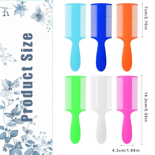 6 Pcs Head Lice Comb Plastic Fine Tooth Flea Lice Combs for Fine Hair Double Sided Nit Combs for Dandruff Removal for Adults Treatment Cats Dogs Puppy