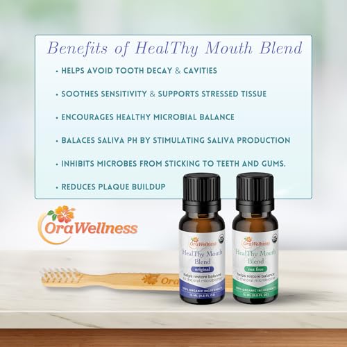 OraWellness Healthy Mouth Blend Organic Tooth Oil, Fluoride Free Rinse Original 0.5 Fl Oz (Pack of 1)
